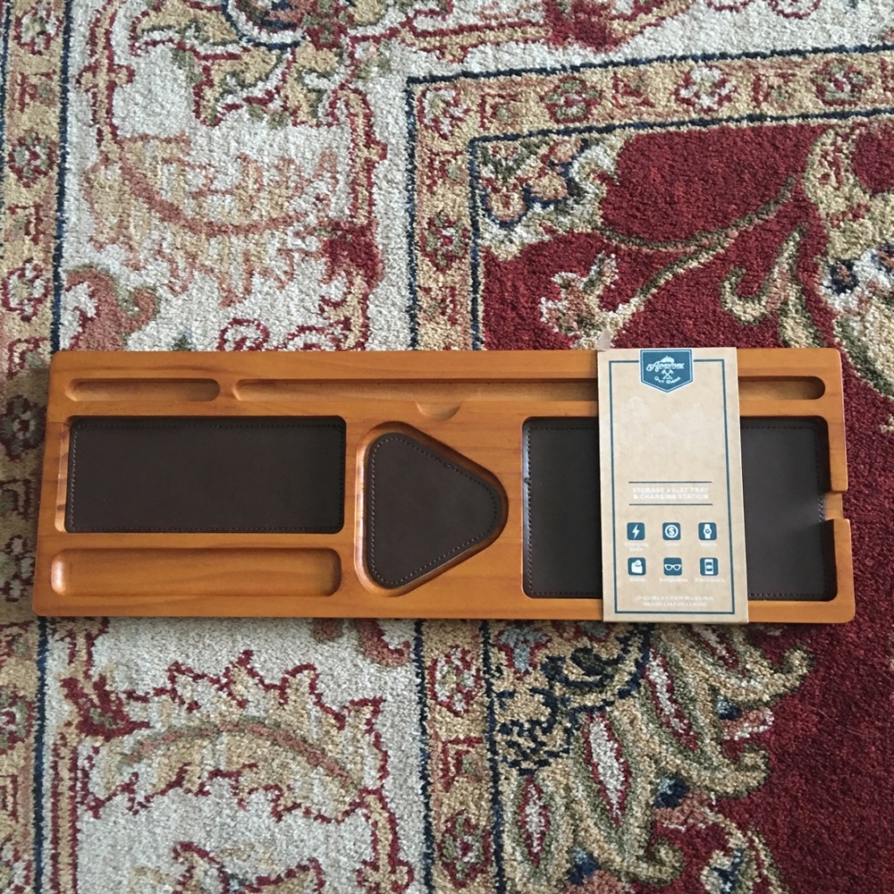 Storage valet tray & charging station